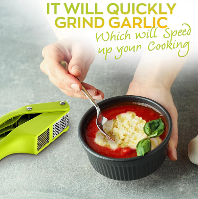 2 in 1 Garlic Press Stainless Steel Garlic Mincer Chopper