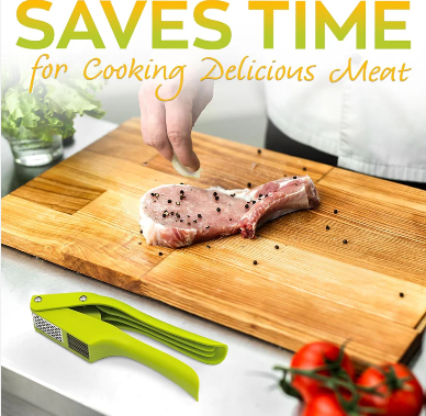 2 in 1 Garlic Press Stainless Steel Garlic Mincer Chopper