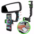360° rearview mirror phone holder