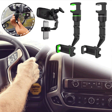 360° rearview mirror phone holder