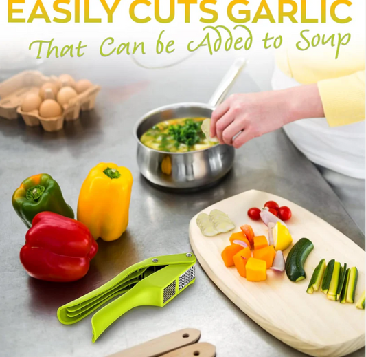 2 in 1 Garlic Press Stainless Steel Garlic Mincer Chopper