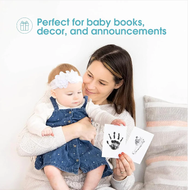 Baby Handprint & Footprint Kit + Free Photo Frame (Safe and Mess-free)