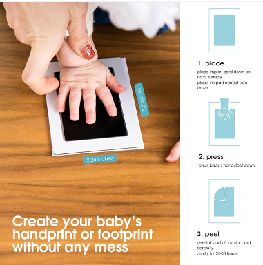 Baby Handprint & Footprint Kit + Free Photo Frame (Safe and Mess-free)