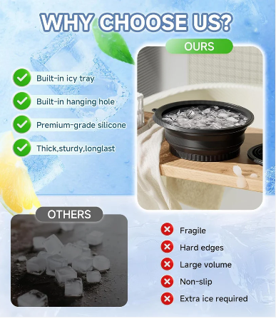 Collapsible Silicone Facial Ice Bowl